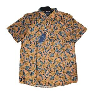William Murray Golf Button Down Shirt Men's Large Tropical Mums NWT